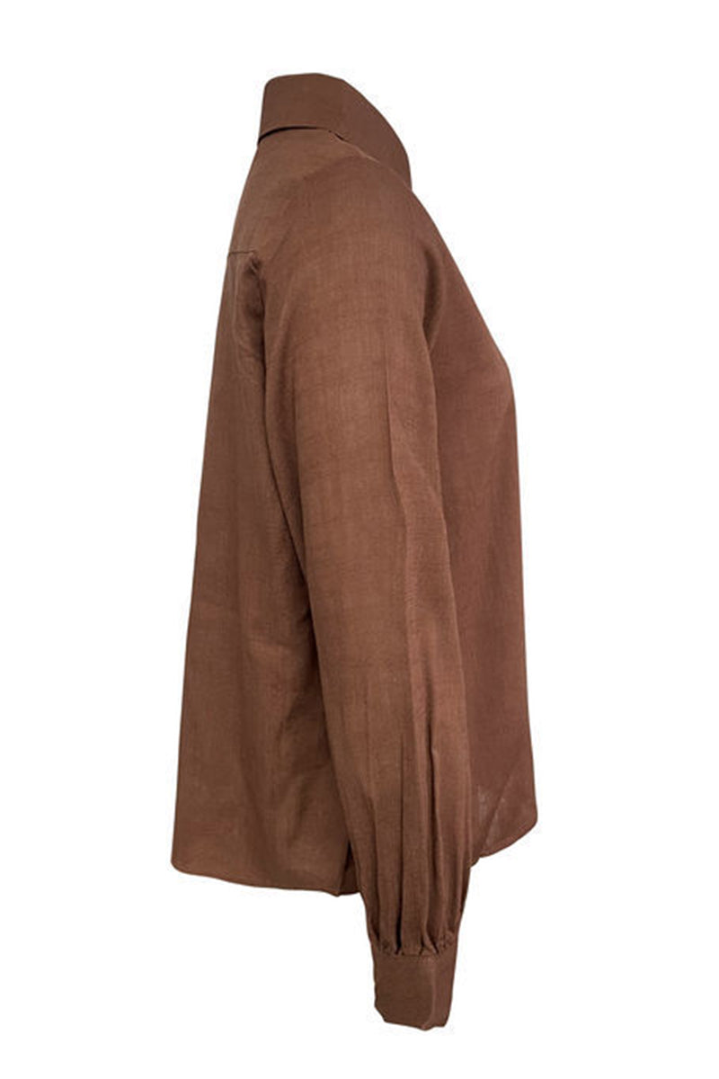 Hollow Out Turndown Collar Blouses(4 Colors)
