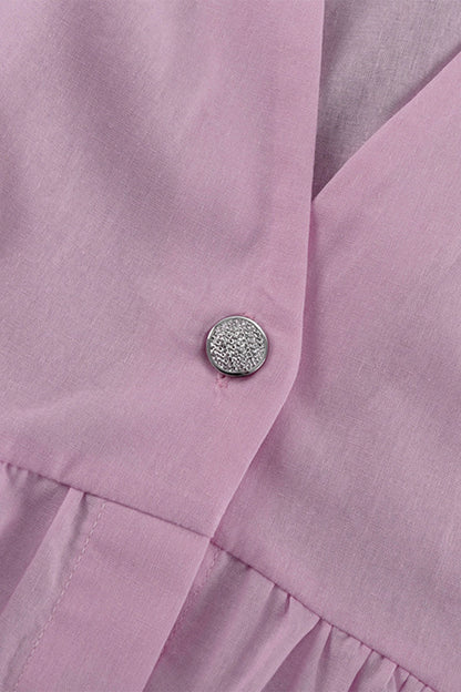 Buttons V Neck Sleeveless Two Pieces