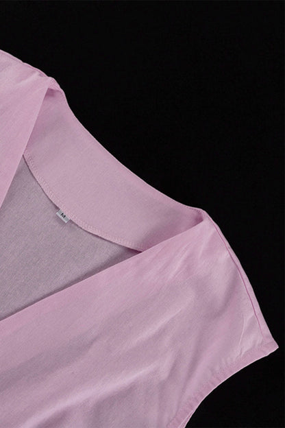 Buttons V Neck Sleeveless Two Pieces