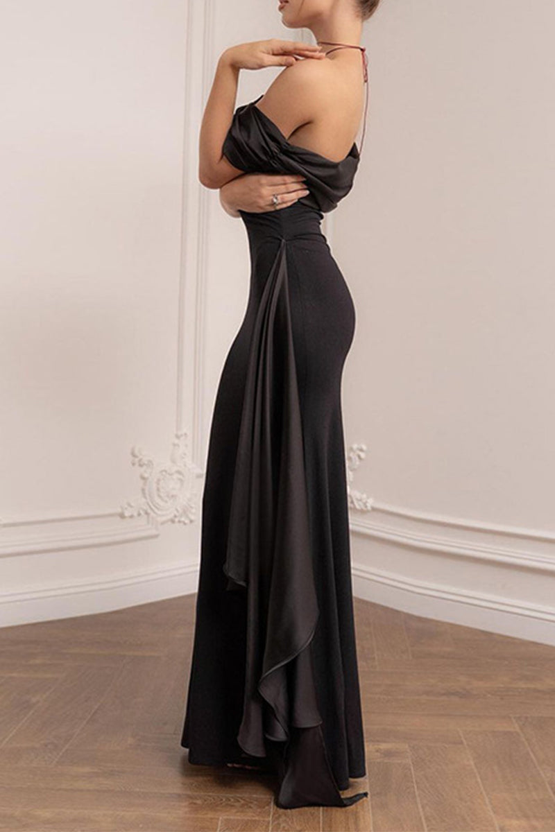 Backless Off Shoulder Long Dresses