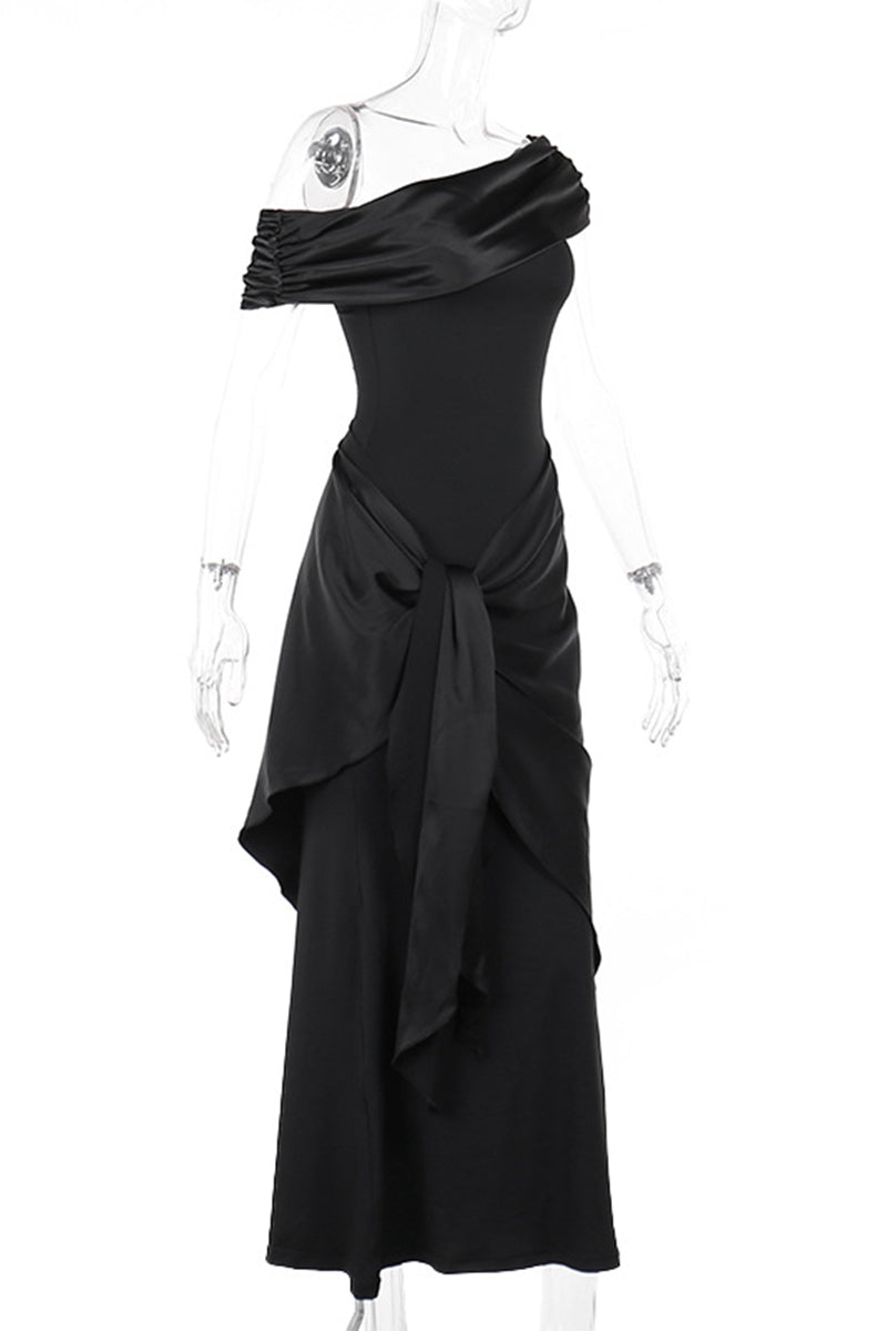 Backless Off Shoulder Long Dresses