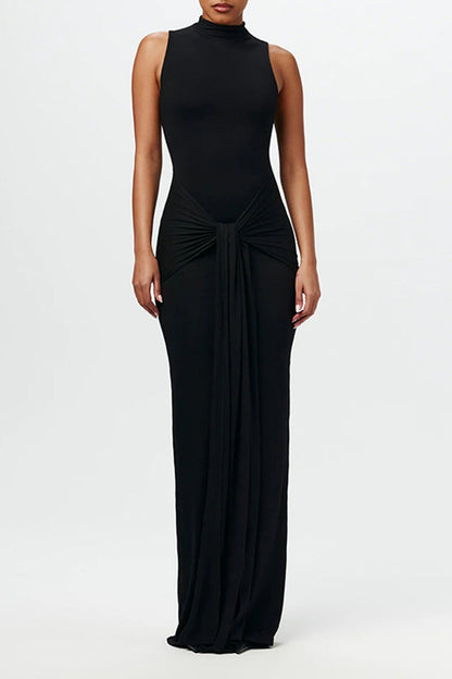 Ruched O Neck Long Dresses(3 Colors)