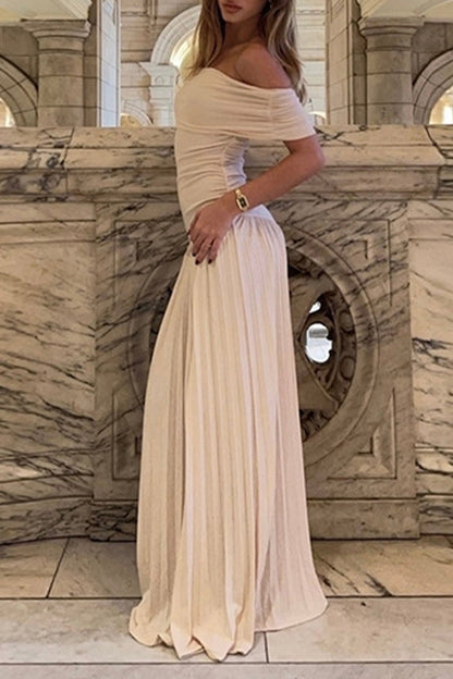 Ruched Off Shoulder Long Dresses