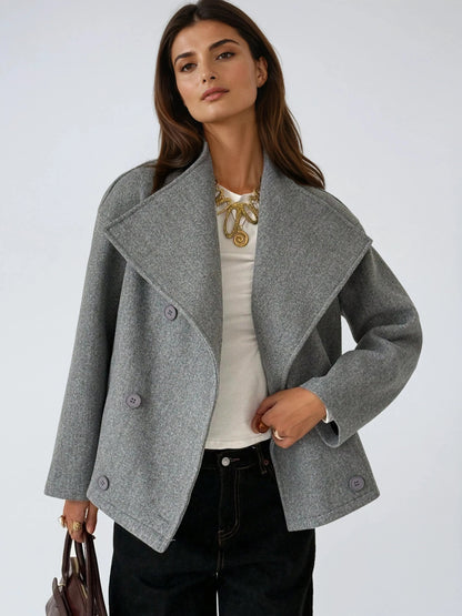 Double Breasted Overcoat With Pockets Autumn Winter