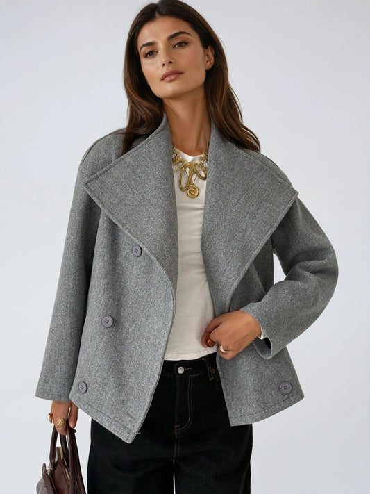 Double Breasted Overcoat With Pockets Autumn Winter