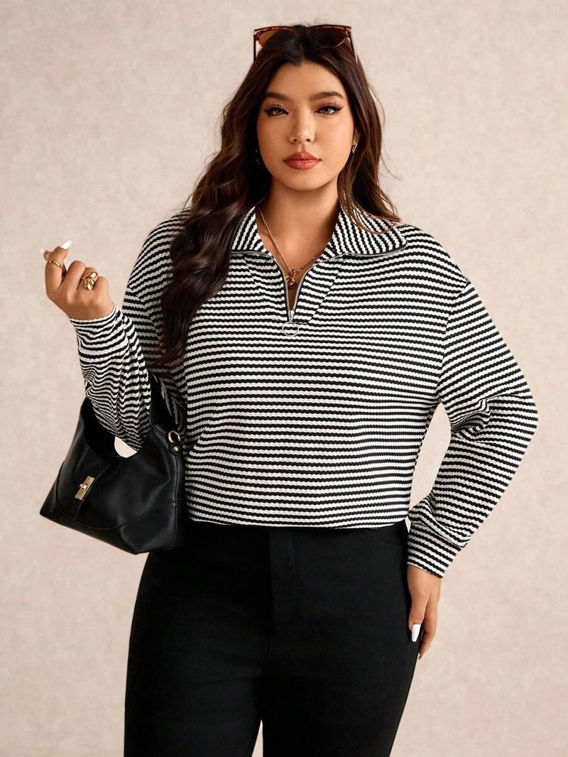 Fuzzy Collar Quarter Zip Cozy Sweater