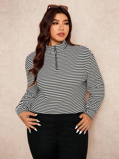 Fuzzy Collar Quarter Zip Cozy Sweater