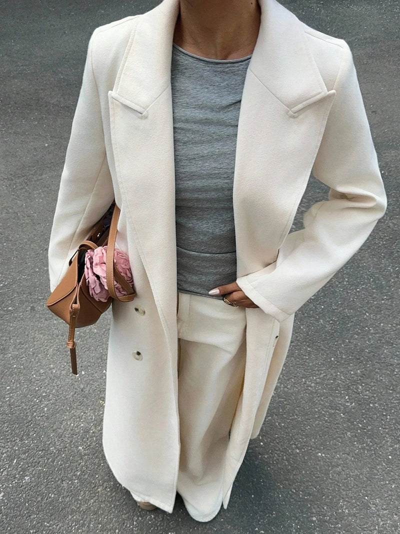 Wool Coat Double Breasted for Autumn Style