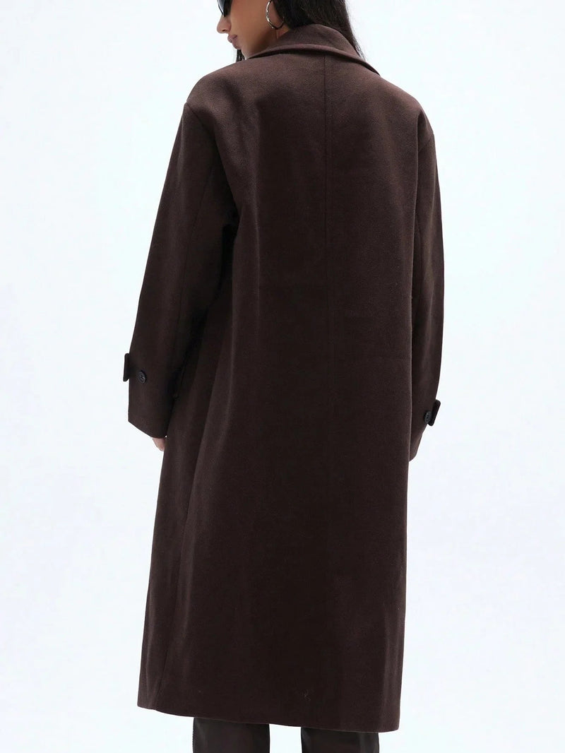 Oversize Wool Coat Cozy Warmth Lapel Style