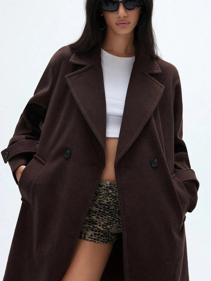 Oversize Wool Coat Cozy Warmth Lapel Style