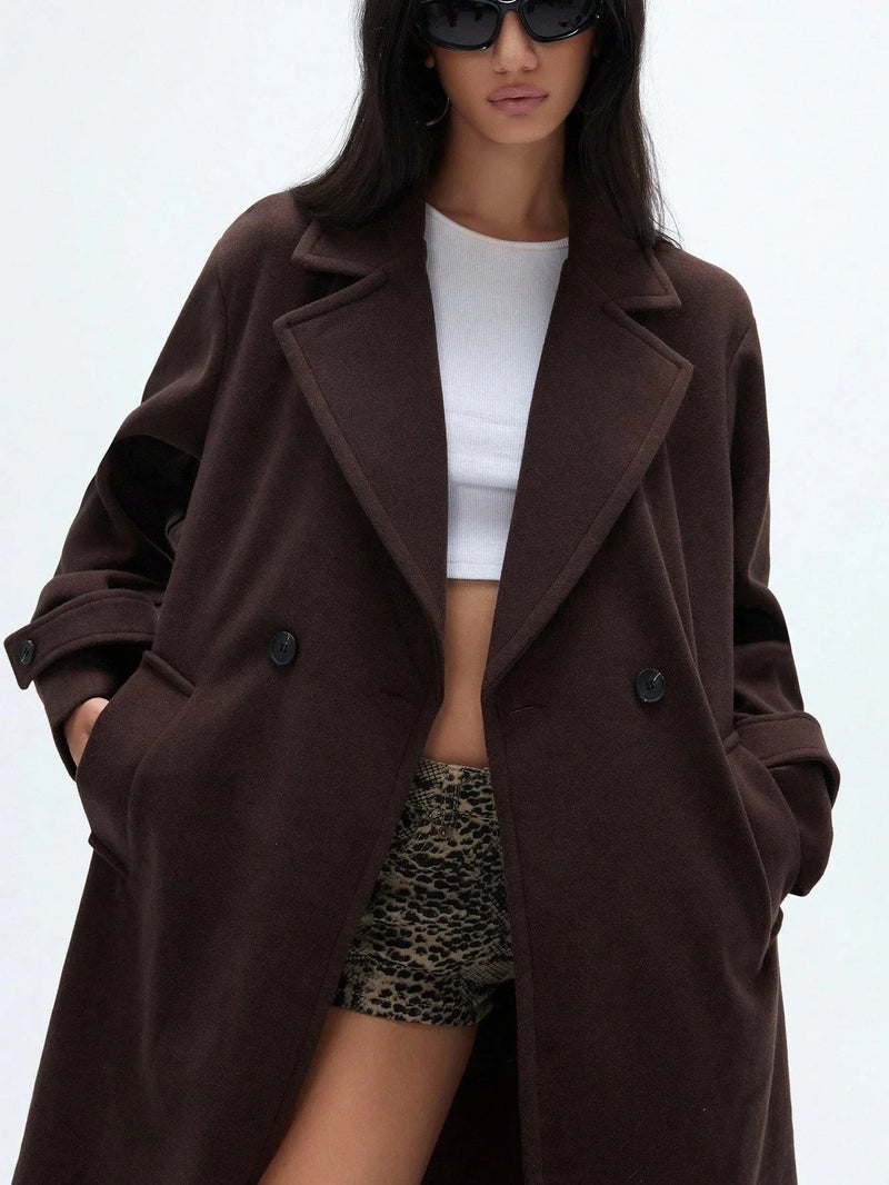 Oversize Wool Coat Cozy Warmth Lapel Style