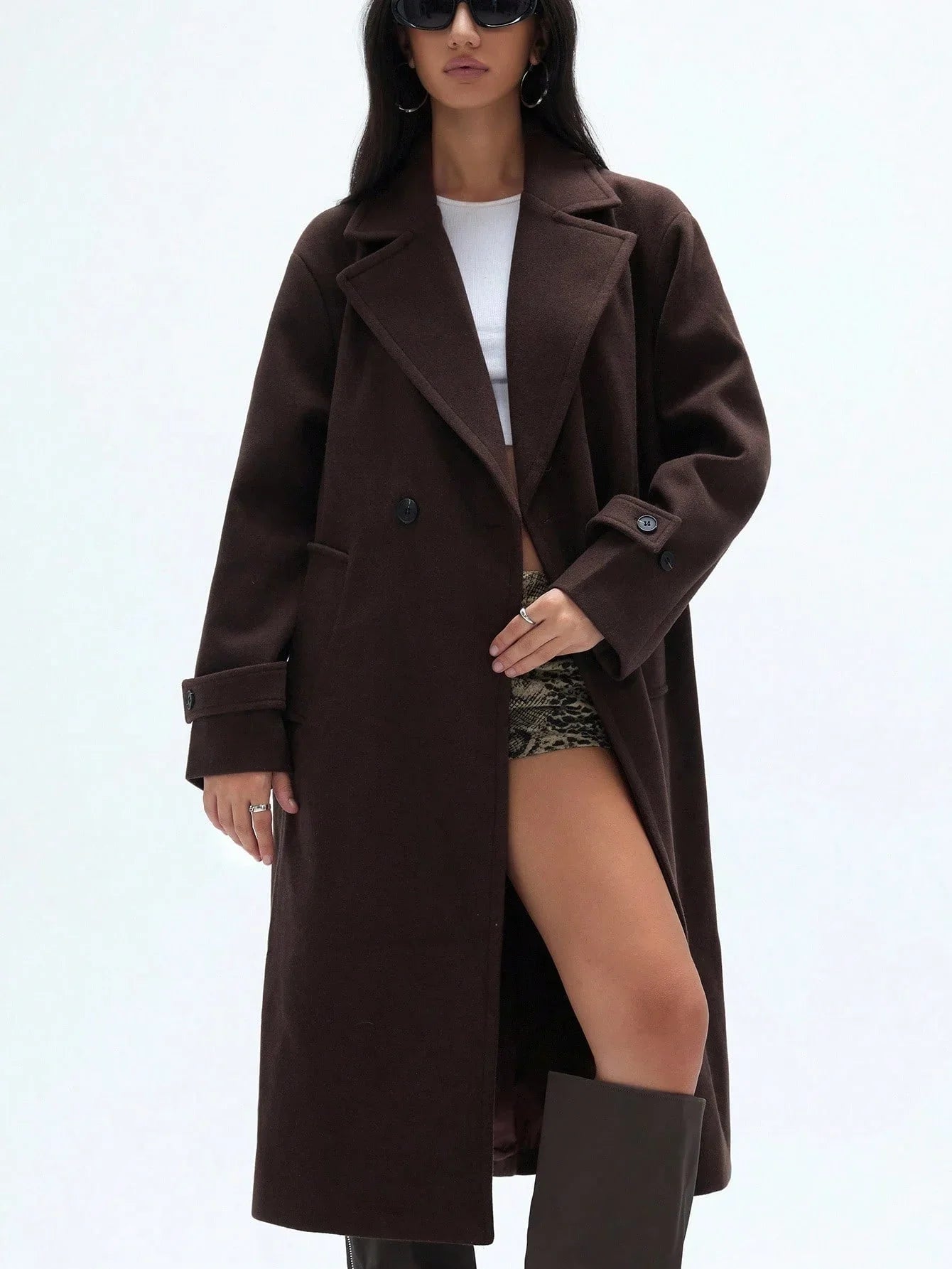Oversize Wool Coat Cozy Warmth Lapel Style