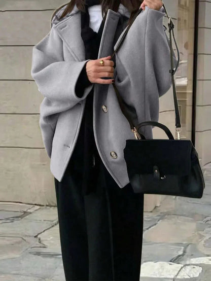 Wool Coat With Pocket Front Button Timeless Style
