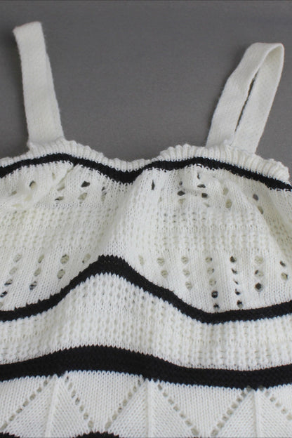 Knit Spaghetti Strap Split Sweater Dress