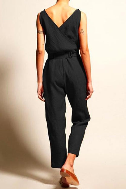 Moxidress Josh V Neck Bow Knot Sleeveless Jumpsuit