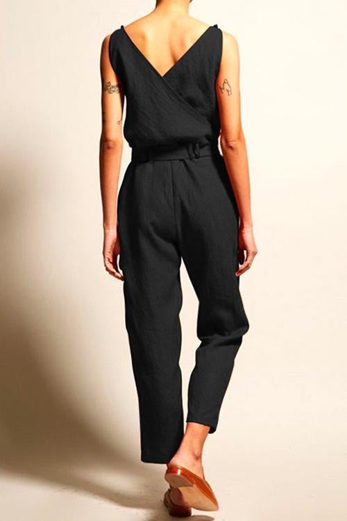 Moxidress Josh V Neck Bow Knot Sleeveless Jumpsuit