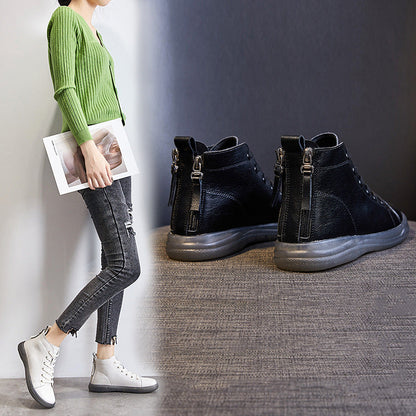 Genuine High Top White Flat Back Boots