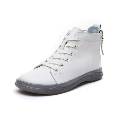 Genuine High Top White Flat Back Boots