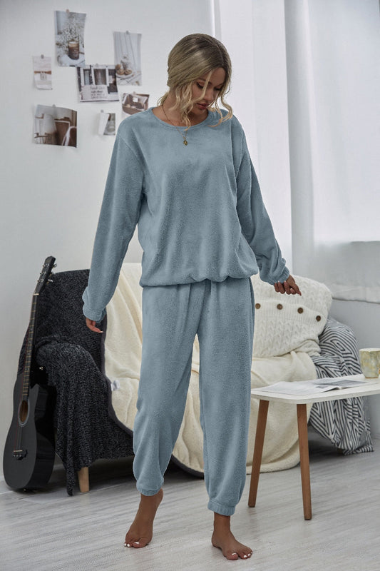 | Dusty Blue Crewneck Sweatshirt & Joggers