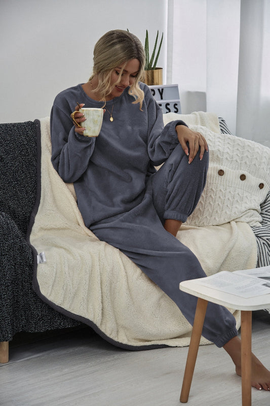 | Grey Crewneck Sweatshirt & Joggers