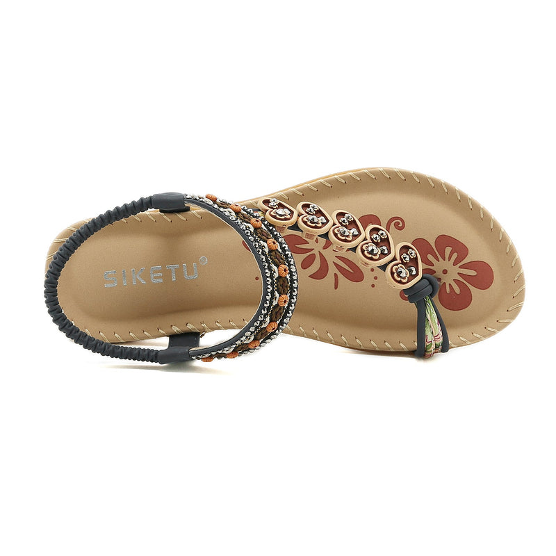 Black Heart Trimed Slide Flat Sandals - Siketu