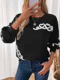 Carla® | Perfee Heart crew neck long sleeve sweater