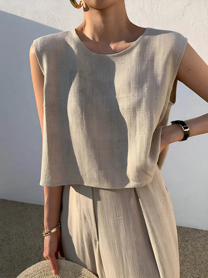 Linen Blends Pants Matching Suit