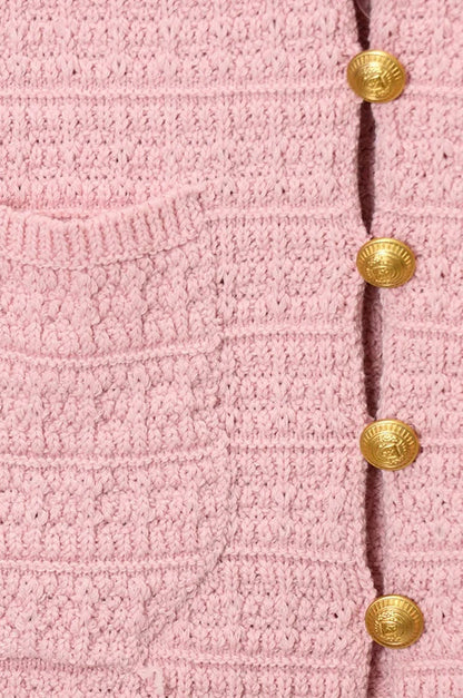 Knitted Short Sleeve Cropped Cardigan