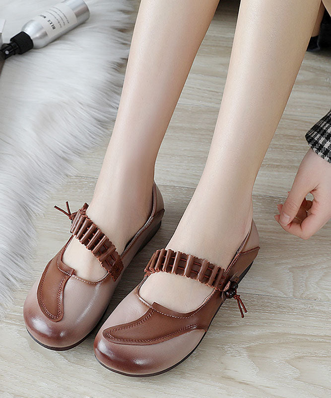 Comfy Black Buckle Strap Flat Feet Shoes Splicing Flat Shoes for