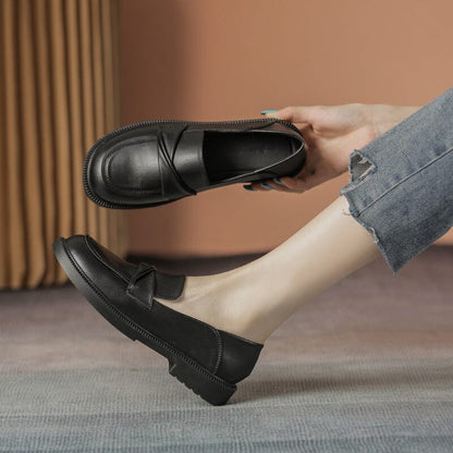 Autumn Soft Leather Flat Loafers