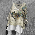 Women's Vintage Peacock Art Pattern Comfortable Shirt elevenforest