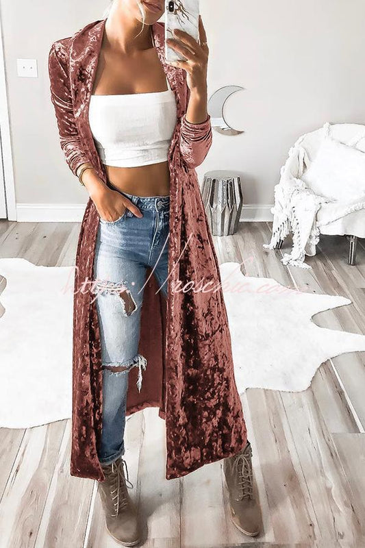 Color Velvet Long Coat