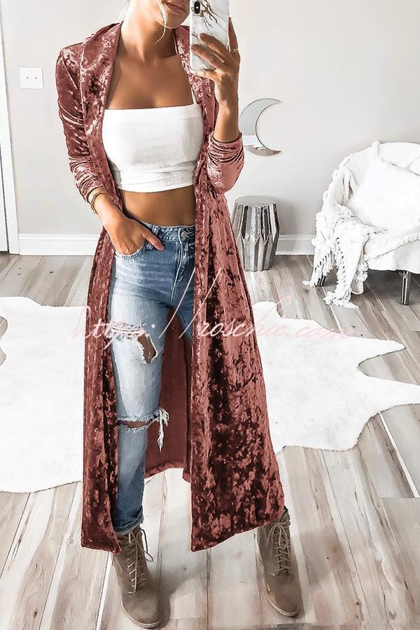 Color Velvet Long Coat