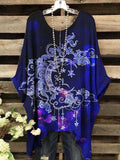 Women's Vintage Star and Moon Printed Top