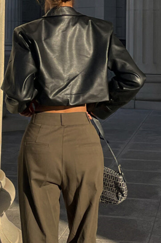 Cropped Biker Coat