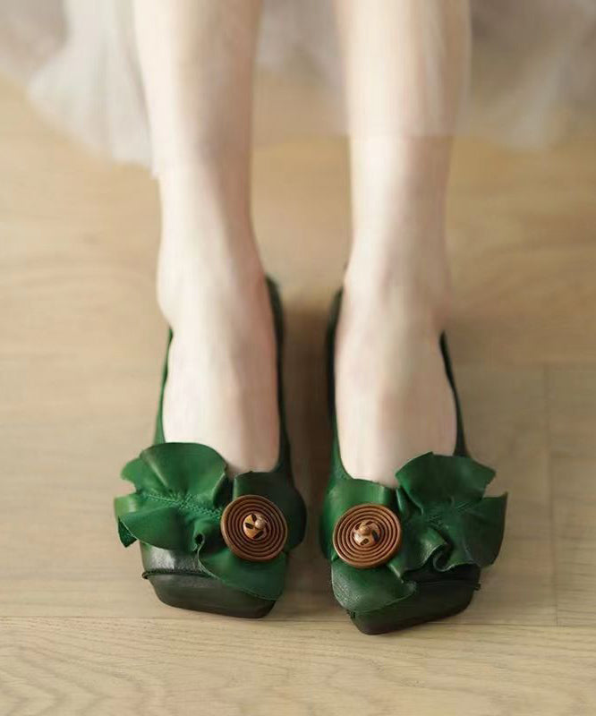 Red Flat Shoes for Cowhide Leather Splicing