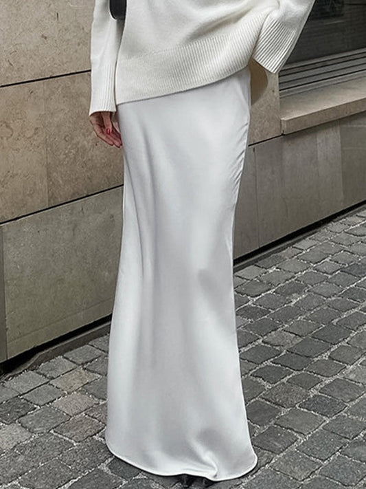 Satin High Rise Mermaid Maxi Skirt