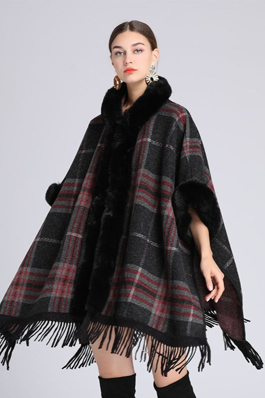 Hooded Wool Cape Coat