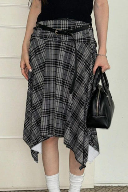 High-waist Faux Leather Midi Skirt
