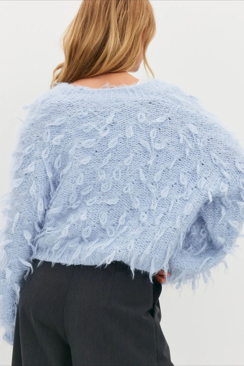 Slouchy V-neck Tasseled Loose Sweater