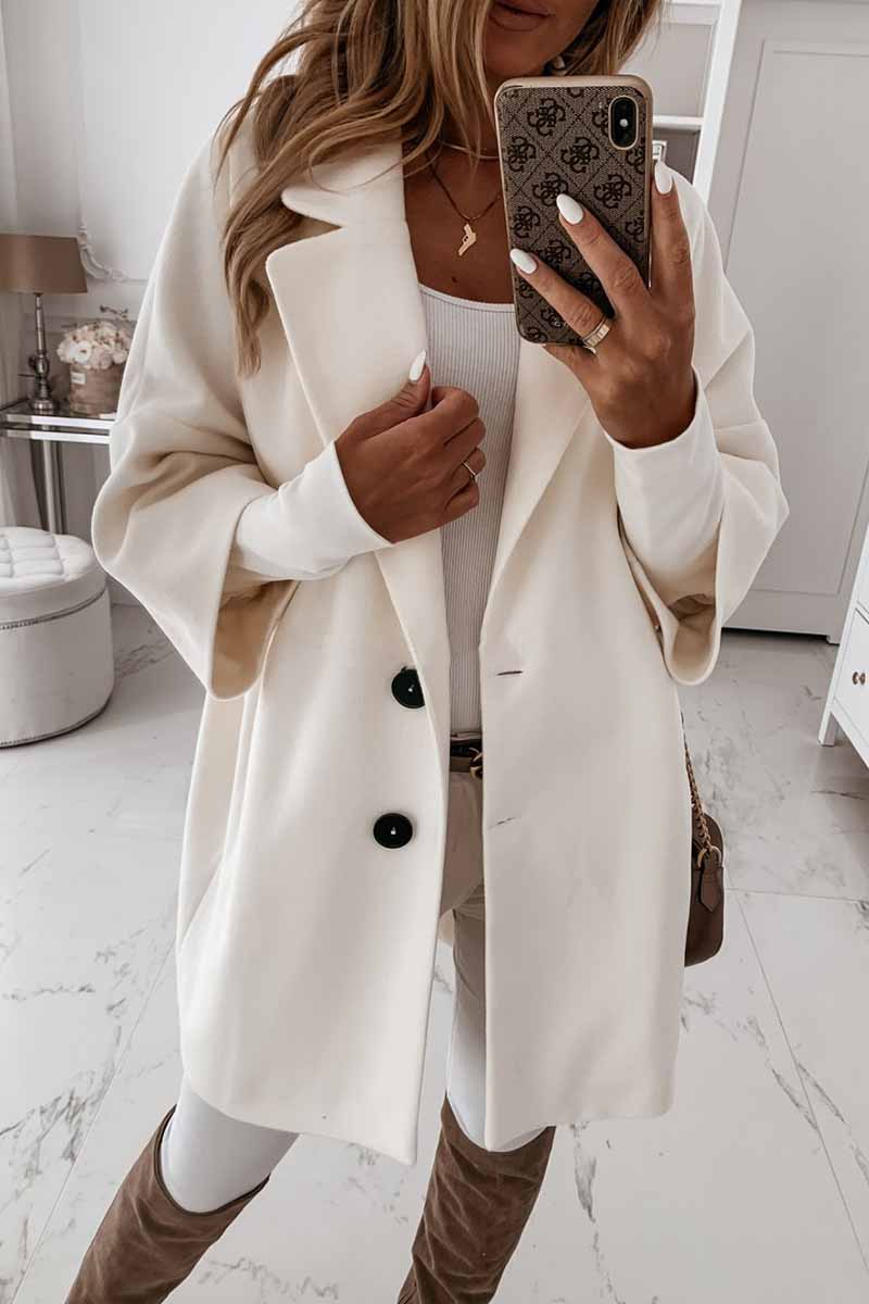 Color Lapel Coat With Pocket(2 Colors)