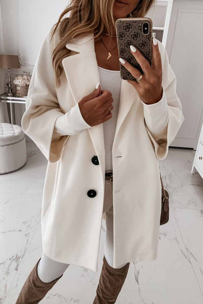 Color Lapel Coat With Pocket(2 Colors)