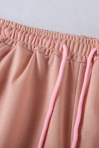 Crew Neck Sweatshirt Shorts Set