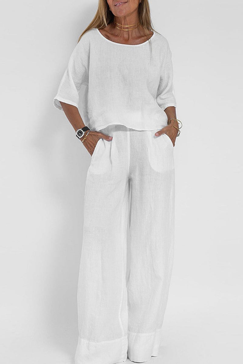 Color Half Sleeve Cotton Shirt Pants Set