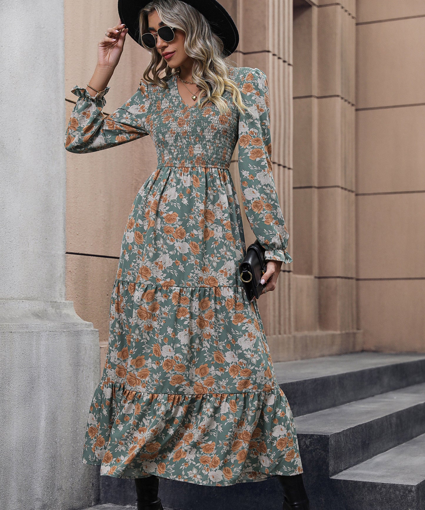 Cosmo Print Smock Midi Dress - Multi