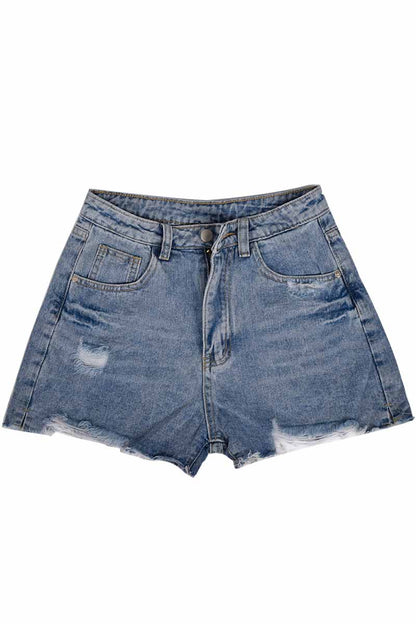 Bibbed Jeans Shorts