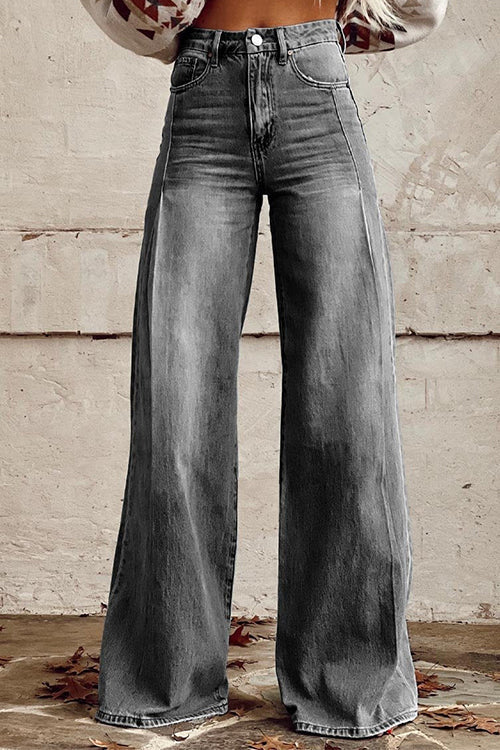 Moxidress Distressed Wide Leg Denim Pants