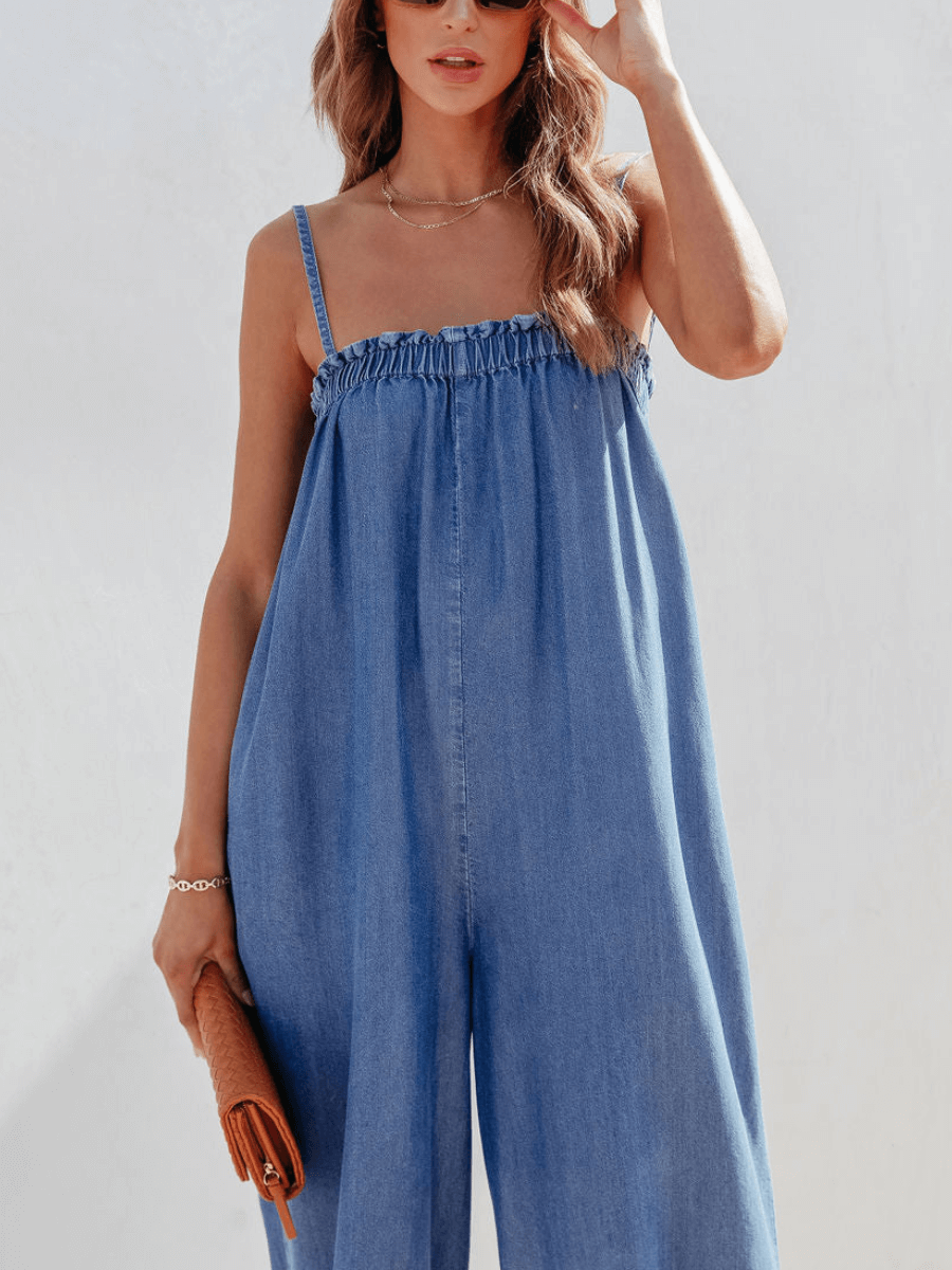 Coronado Side Pocketed Denim Jumpsuit