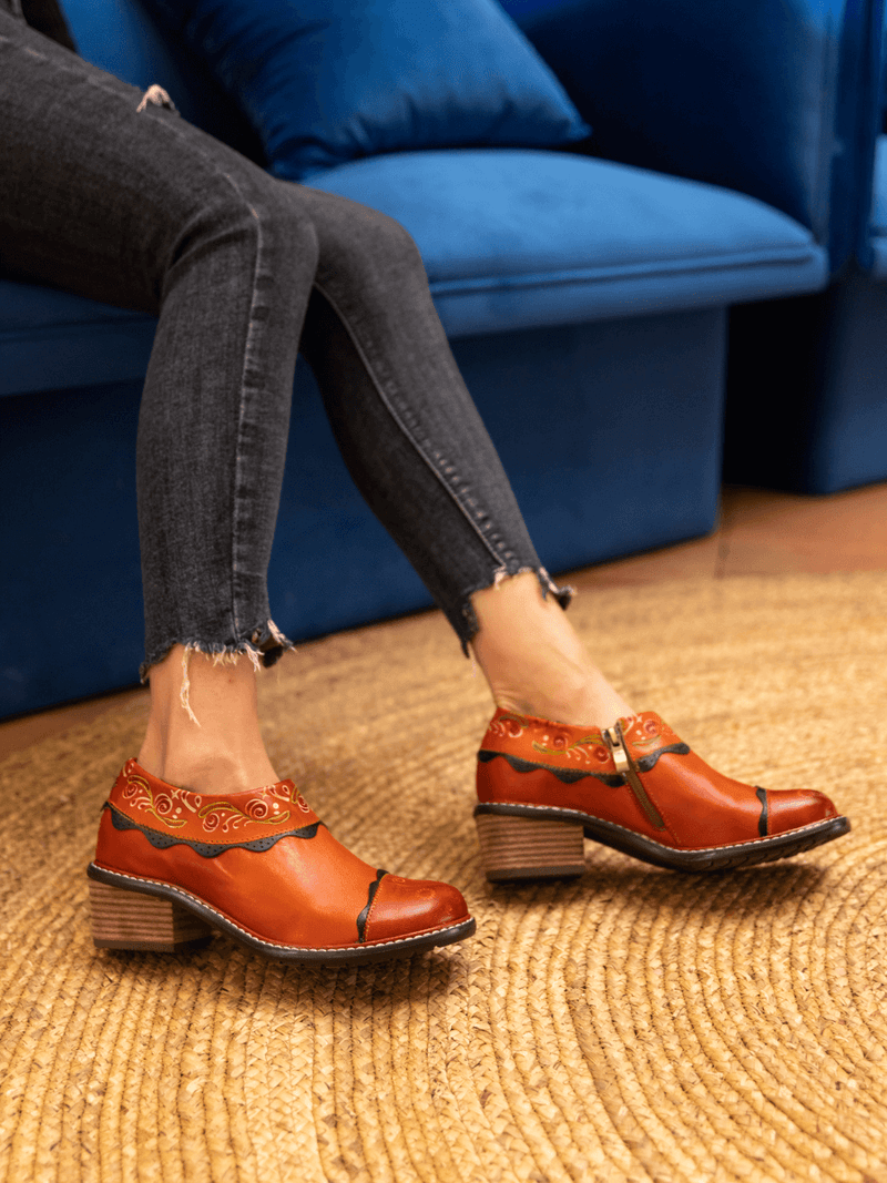 Soffia | Lumi Ankle Washed Leather Pump