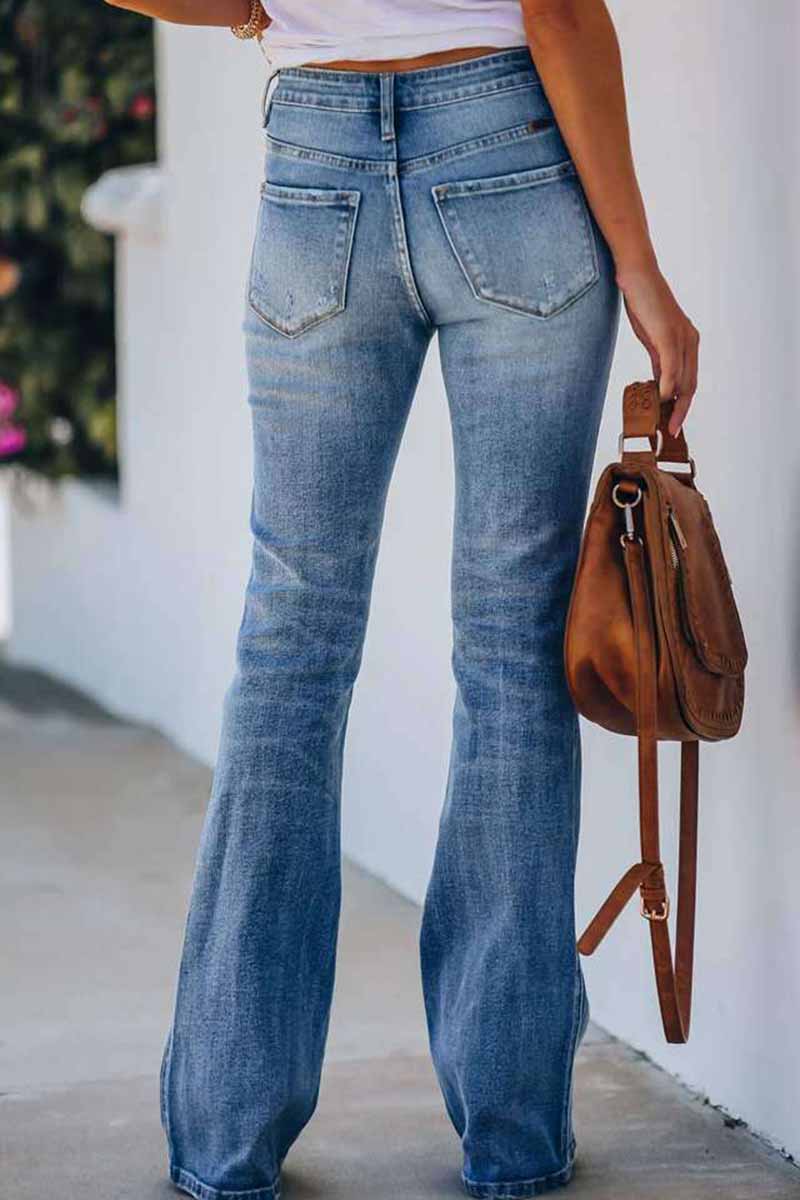 Jeans Mid Rise Fitted Make Old Denim Pants